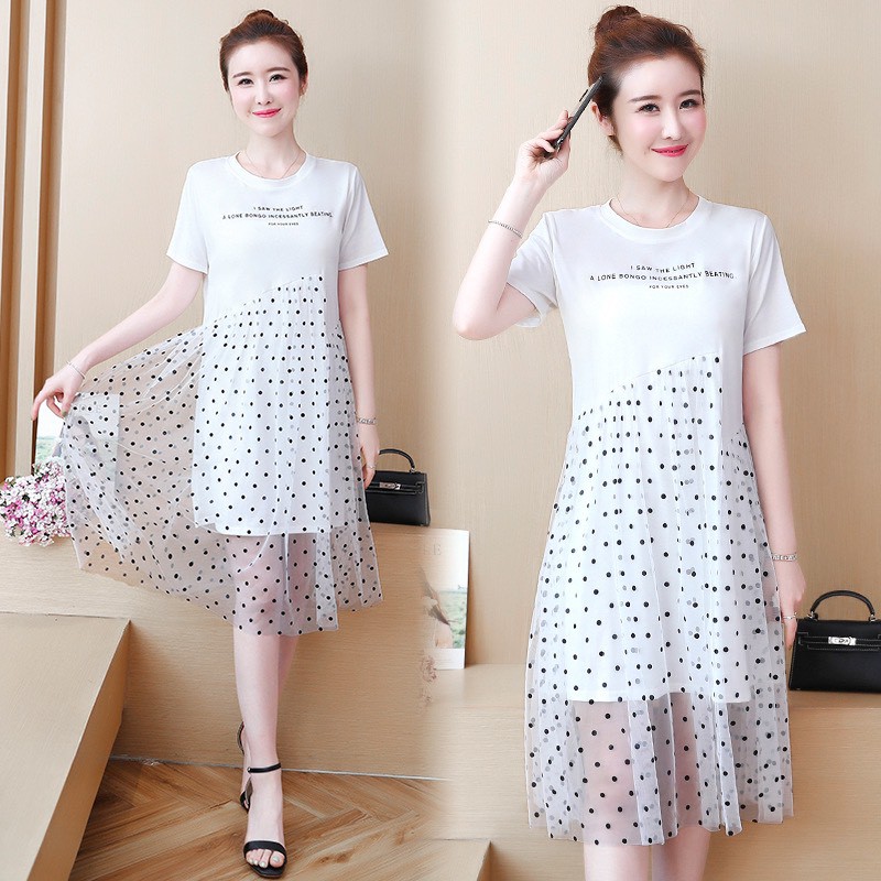 Váy bầu chất cotton pha ren siêu xinh cho mẹ bầu mặc đi làm đi tiệc W168