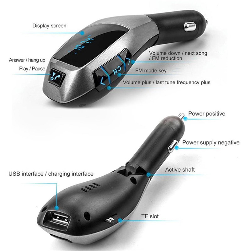Bộ sạc không dây bluetooth X5 hỗ trợ Mp3 SD MMC USB FM hiển thị LCD