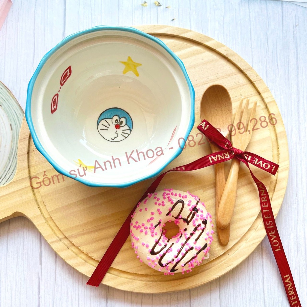 Chén Dĩa Sứ Bát Ăn Cơm Đĩa Sứ Decor bát cơm lượn size nhỡ đựng đồ ăn xinh yêu