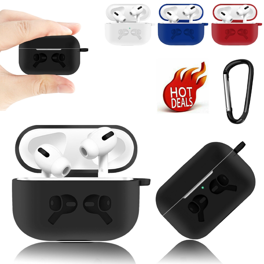 Vỏ silicone màu trơn đơn giản dễ thương bọc bảo vệ hộp sạc tai nghe