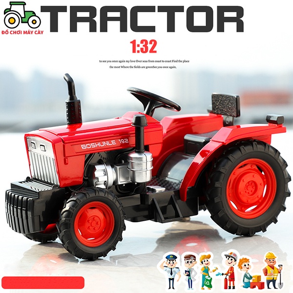 Máy kéo 55 HP – Ca bô vuông, xe máy cày đồ chơi, xe nông trại, MK02