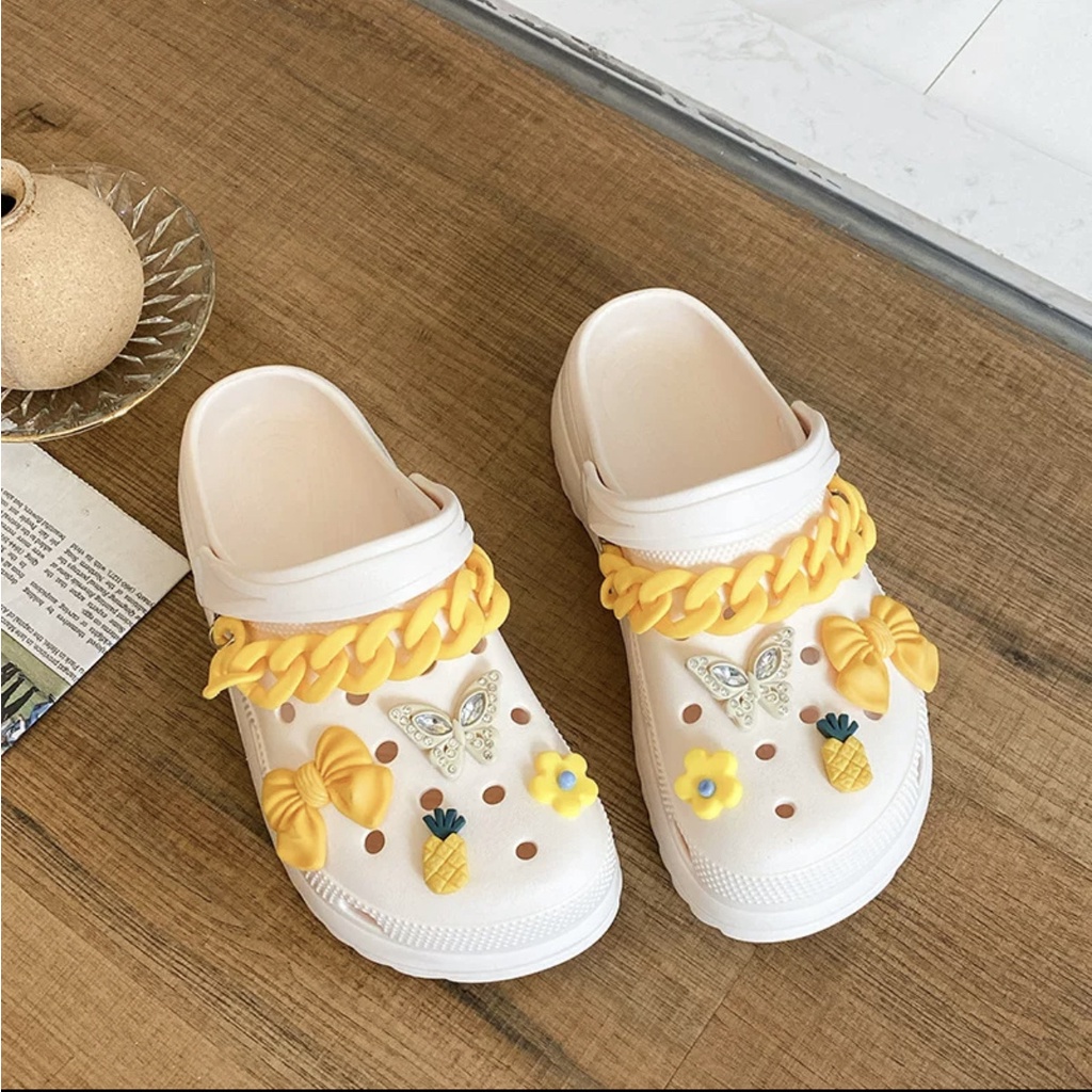[Có sẵn] Bộ hình gắn dép Pastel 3D - Sticker gắn dép Crocs siêu dễ thương