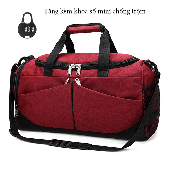 Túi Trống Du Lịch Vải Bố Chống Thấm Nước, Tặng Kèm Khóa Số MiNi Chống Trộm size 51cm TUI-126