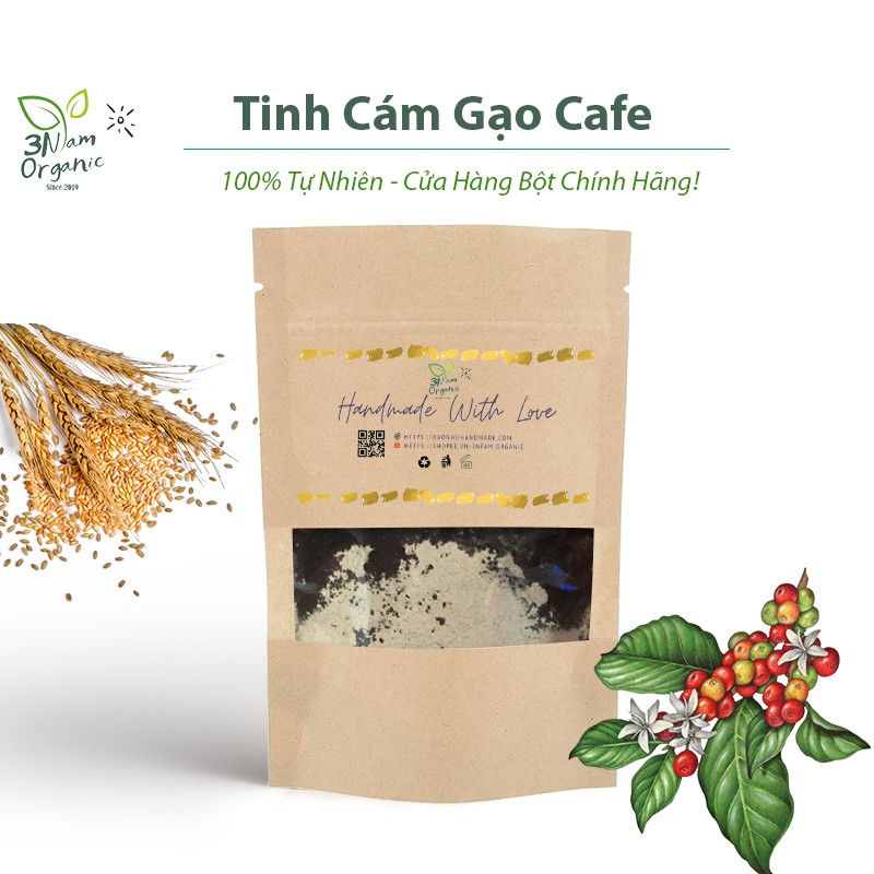 Tinh Cám Gạo Cafe Handmade - Trắng Da + Tẩy Tbc + Mịn Da - 3nfam.organic