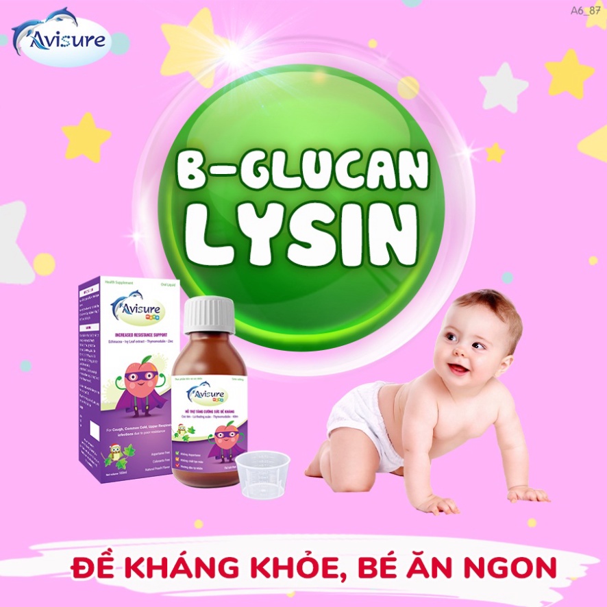 Avisure muno thymomodulin kẽm zinc gluconate lysine tăng đề kháng cho bé beta glucan bổ sung vitamin c lá thường xuân
