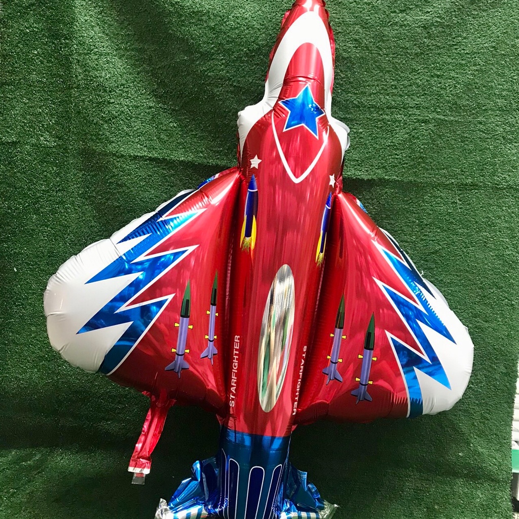 Bóng nhôm máy bay F35 đỏ 95cm trang trí sinh nhật cho bé trai