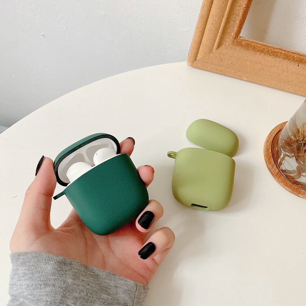 Ốp bảo vệ tai nghe màu trơn nhám có móc thời trang cho Baseus W04 TWS Baseus W04 Pro