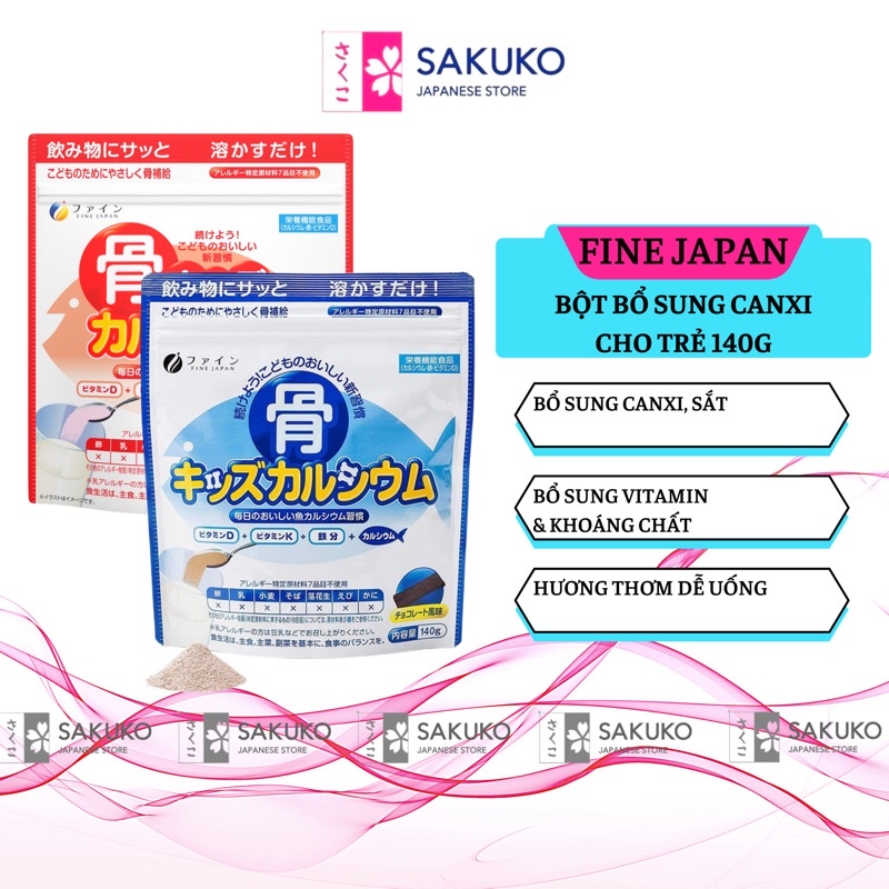 Bột Bổ Sung CanXi cho Bé Từ Cá Biển FINE JAPAN 140g -  SAKUKO
