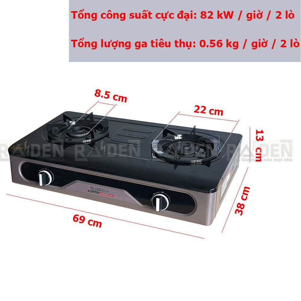 Bếp ga đôi Namilux DL2063APF mặt bếp tráng men (Màu ngẫu nhiên)