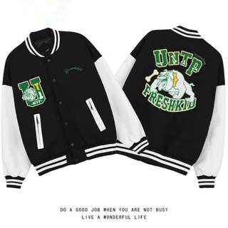 Áo khoác Bomber Varsity Jacket UNDERTRAP, áo bomber nam nữ unisex chất nỉ bông