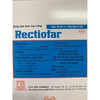 Dung dịch bơm trực tràng Rectiofar 3ml và 5ml
