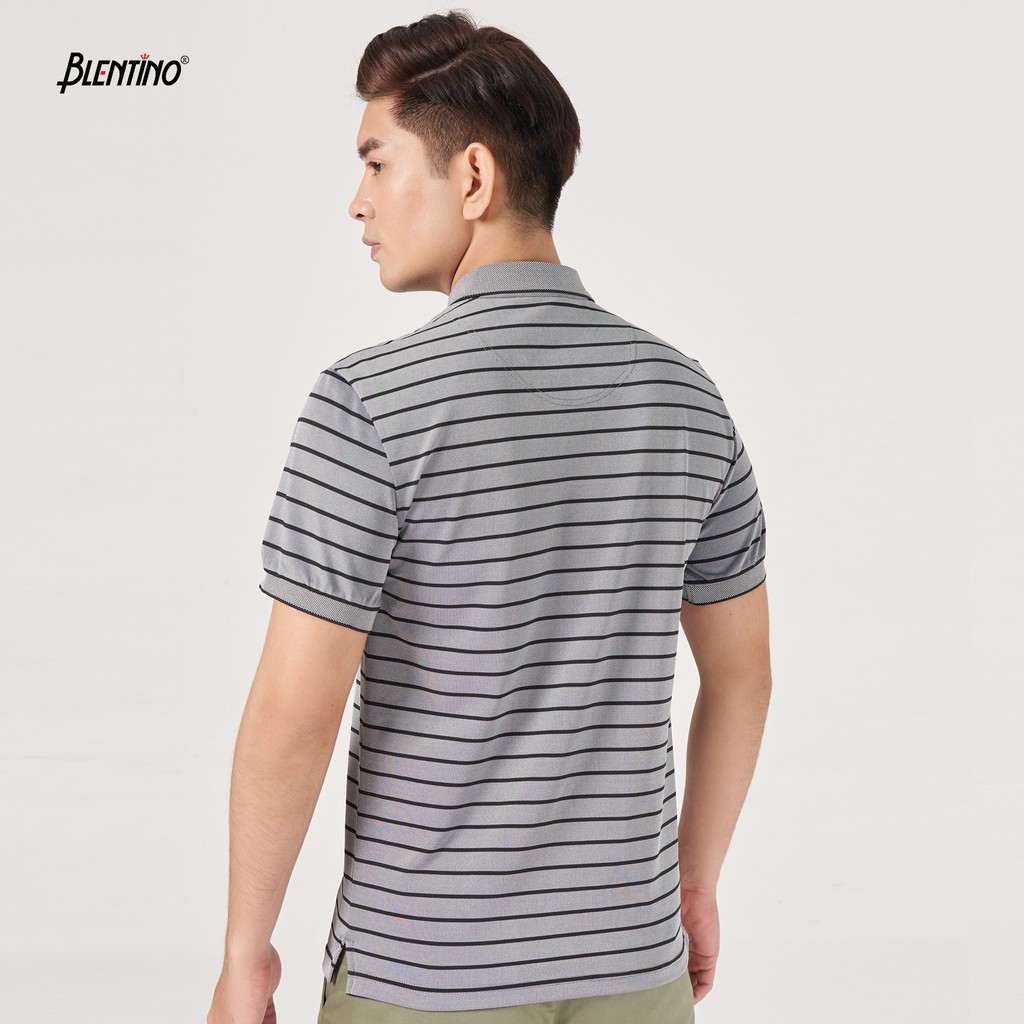 Áo Thun Nam chất vải cá sấu sọc tay ngắn Cổ bo viền nổi bật. Dáng chuẩn thoải mãi .Blentino PL66820 | BigBuy360 - bigbuy360.vn