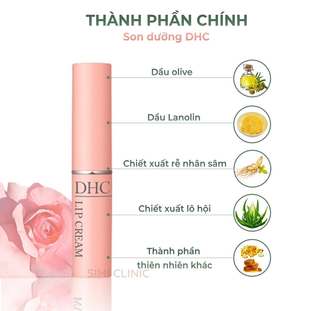 Son dưỡng môi không màu DHC Lip Cream Nhật Bản dưỡng môi ẩm mọng giảm thâm khô làm hồng môi bổ sung vitamin E dầu olive