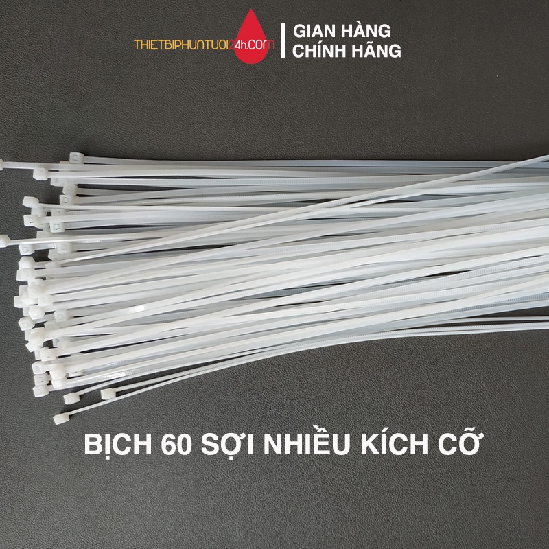 Dây rút nhựa màu trắng 1 bịch 60 sợi nhiều kích cỡ - MHL