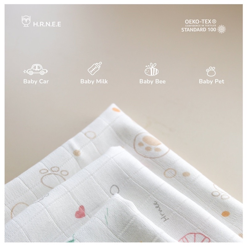 Khăn sữa sợi tre lụa Hrnee