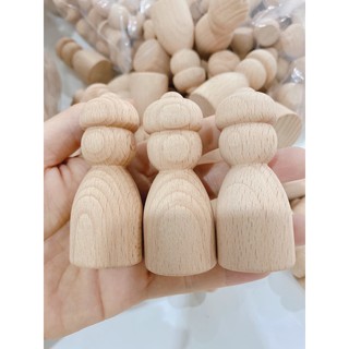 Búp bê gỗ - Nữ có nón cao 7cm