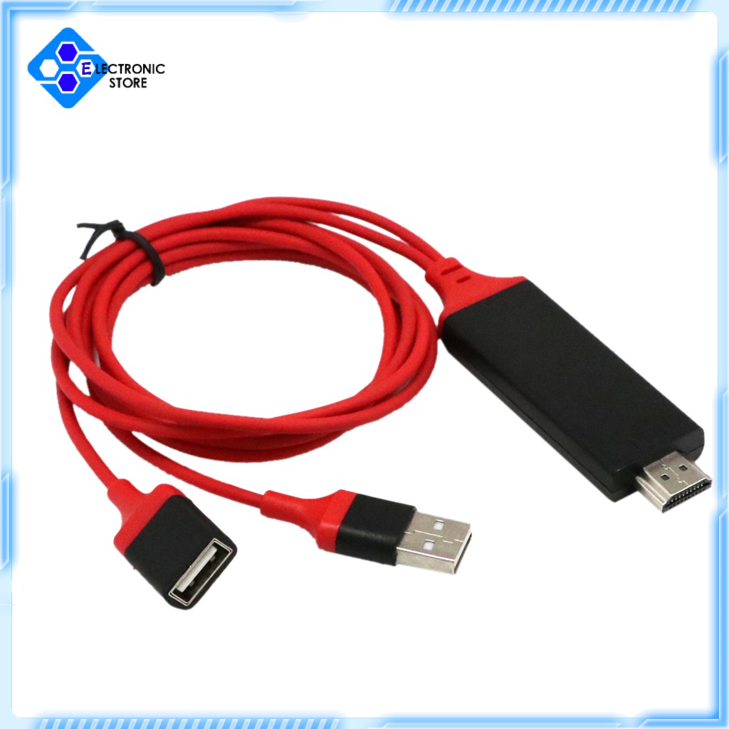 Cáp Chuyển Đổi 3 Trong 1 Usb Sang Hdmi Hd Tv Out Lead 1080p Màu Đỏ