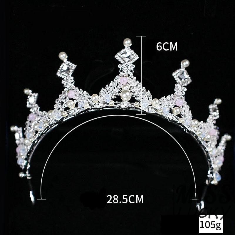 Vương miện đính đá và ngọc trai siêu xinh cho nữ