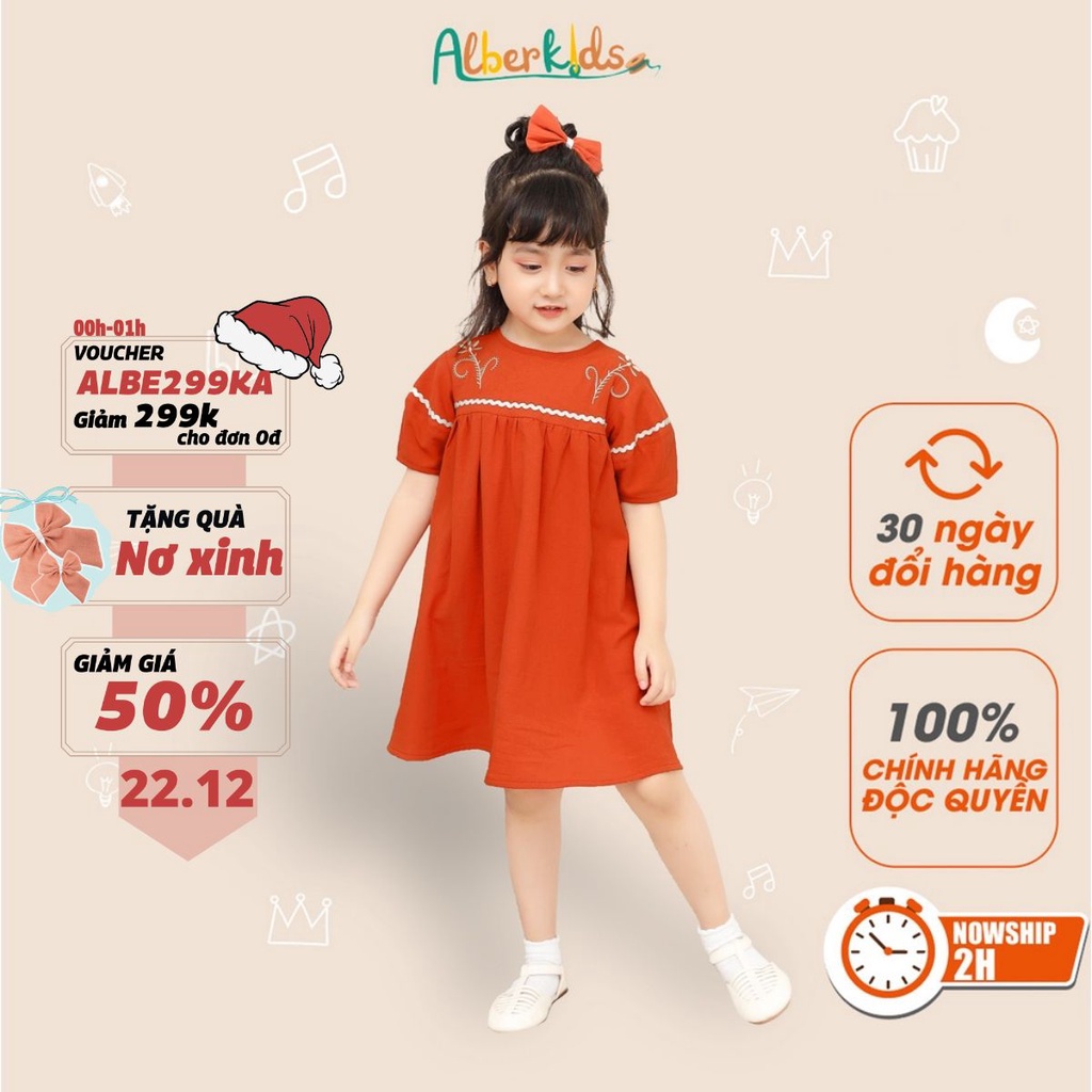 Váy bé gái ALBER KIDS dáng công chúa cao cấp Daisy Dress cho trẻ em 2,3,4,5,6,7,8,9,10,11,12 tuổi [V09]