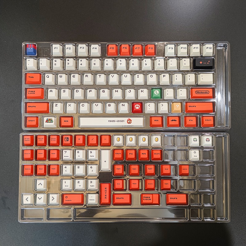 Keycap Cho Bàn Phím Cơ Retro Mario Thick PBT, In Dyesub 120 Phím Cherry Profile Của EZ