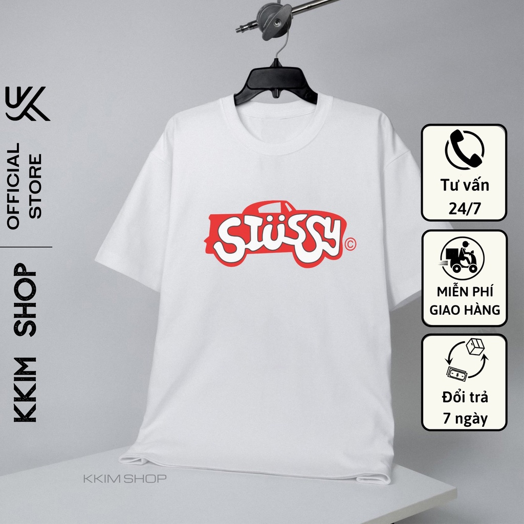 Áo Thun Tay Lỡ Stussy, Form rộng oversize, áo phông unisex, chất liệu Cotton - KKIM Shop