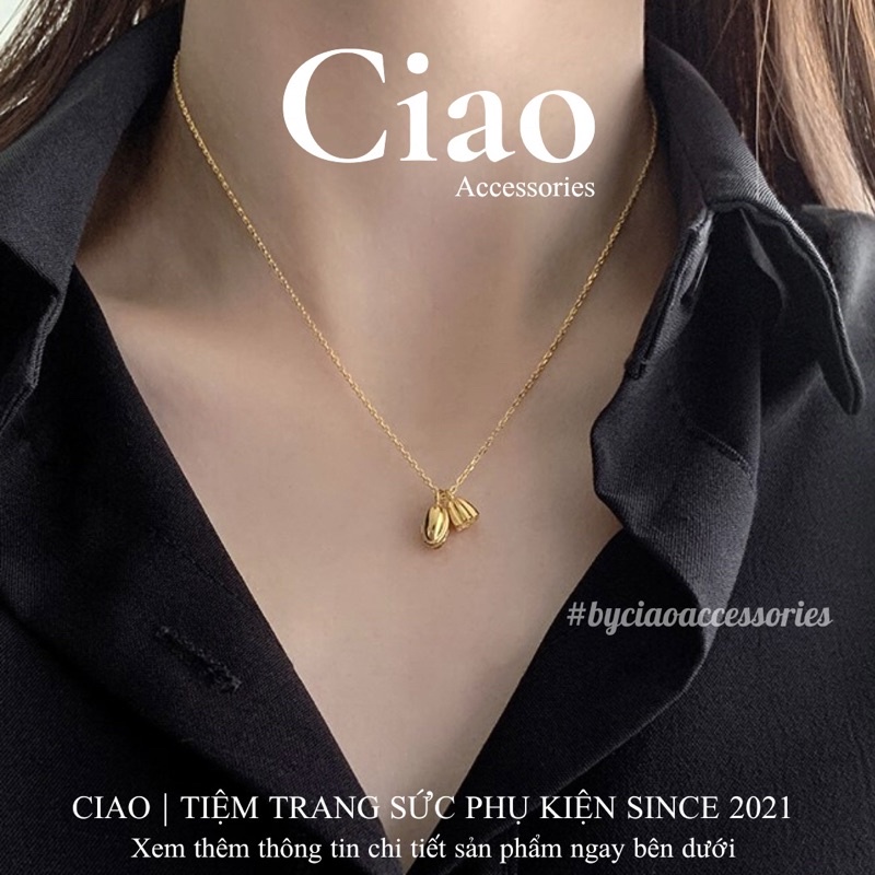 [HOẢ TỐC 1H] Dây chuyền/ Vòng cổ titan không gỉ thiết kế búp hoa sen phong cách trendy Lotus Ciao