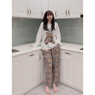 [Ảnh thật] Set Áo Gấu Quần Kẻ Bbr