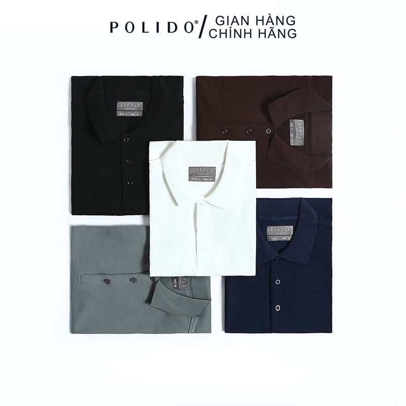 Áo Polo Nam CEFFYLO Vải Cotton Tự Nhiên Co Giãn Thấm Hút Form Slimfit Tôn Dáng