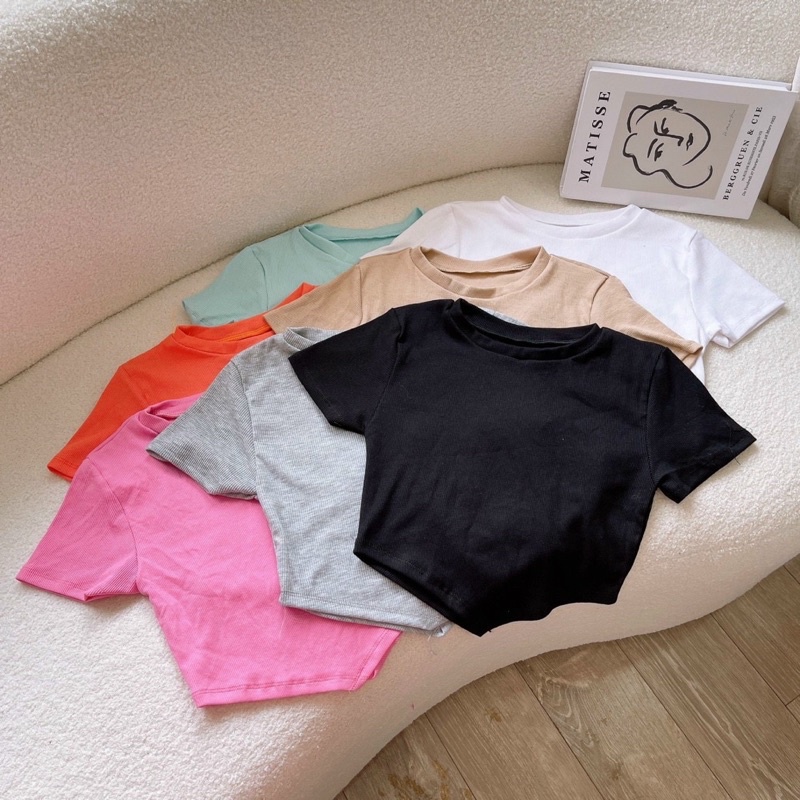 Áo CropTop Tay Ngắn Vạt Nhọn ( Kèm hình thật )