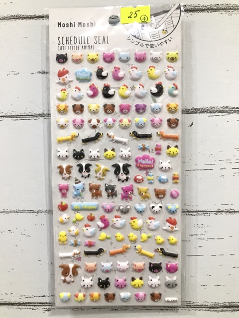 Sticker trang trí sổ tay, sổ nhật ký MOSHI MOSHI THÁI LAN