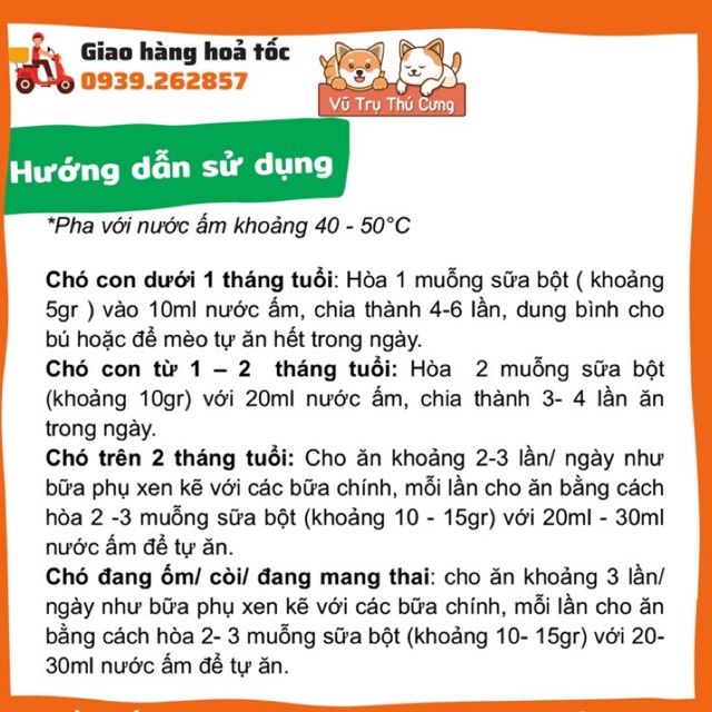 Sữa bột cho Chó con, chó lớn Dr.Kyan Predogen hộp 110g | Sữa bột cho Chó con