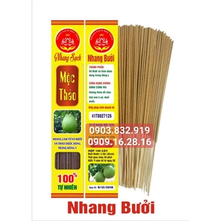 NHANG SẠCH HƯƠNG BƯỞI " MỘC THẢO ", MÙI HƯƠNG NHẸ NHÀNG DỄ CHỊU 1 HỘP/ 100 CÂY {100% Organic}