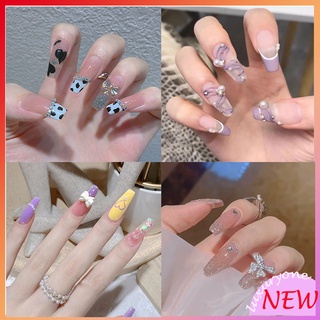 [Hàng mới về] Set 24 móng tay giả họa tiết trái tim xinh xắn