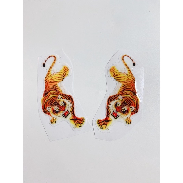 Cặp tem nổi hình con cọp Tiger 10.5x5cm trang trí xe máy, laptop, tủ lạnh....