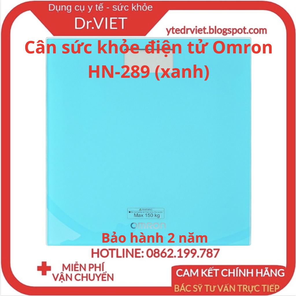 Cân sức khỏe điện tử Omron HN-289 - Cân sức khỏe dễ sử dụng, thiết kế mỏng đẹp, màu sắc sang trọng, 4 cảm biến