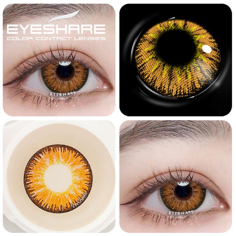 Bộ 2 Kính Áp Tròng Mắt Xanh Đính Đá Hóa Trang Nhân Vật Anime