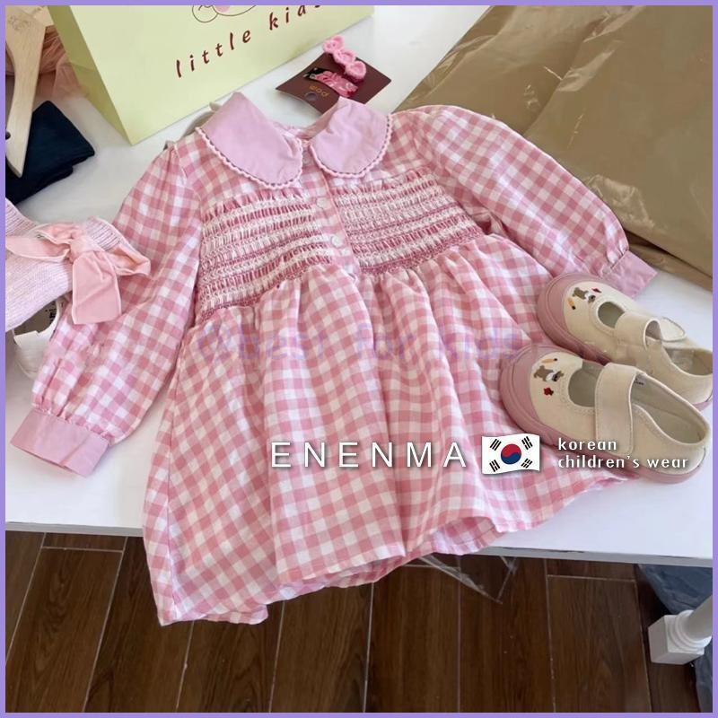 Đầm Tay Ngắn Họa Tiết Caro Phong Cách Phương Tây Dễ Thương Thời Trang Mùa Hè Cho Bé Gái