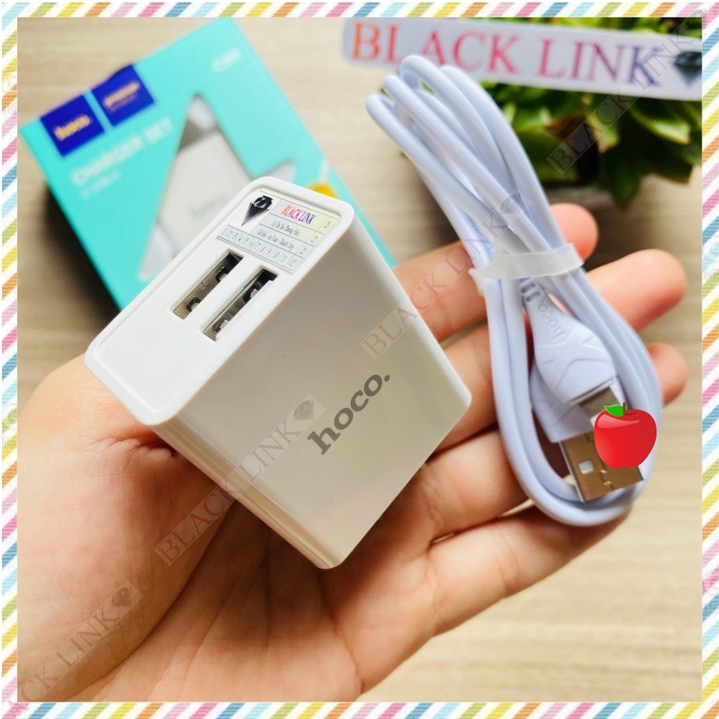 Bộ Củ Cáp Sạc 2.1A HOCO C89 2 Cổng USB Điện Thoại - Cốc Sạc Nhanh Pin Dự Phòng Tai Nghe Bluetooth Không Dây I12