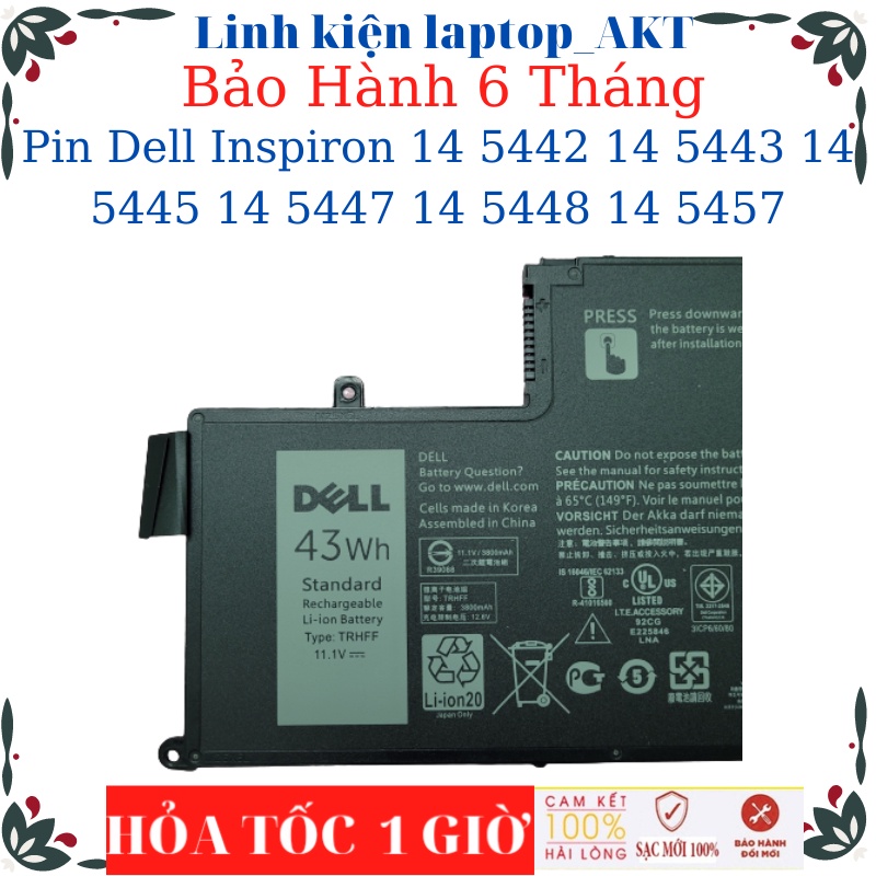 Pin laptop Dell Inspiron 14 5442 14 5443 14 5445 14 5447 14 5448 14 5457- Pin Dell TRHFF- 43Wh