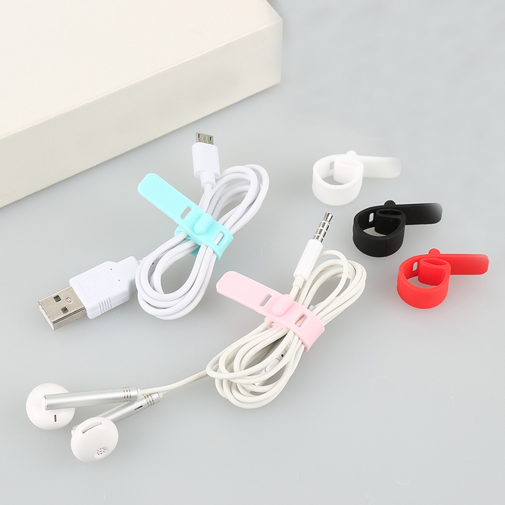 Kẹp Cố Định Dây Cáp / Tai Nghe / Điện Thoại Bằng Silicon Tiện Dụng