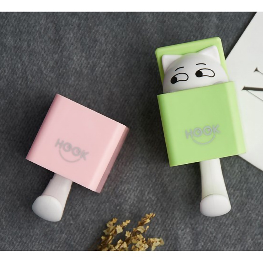 Móc treo chìa khoá, móc dán tường dễ thương mèo gật gù_MEO