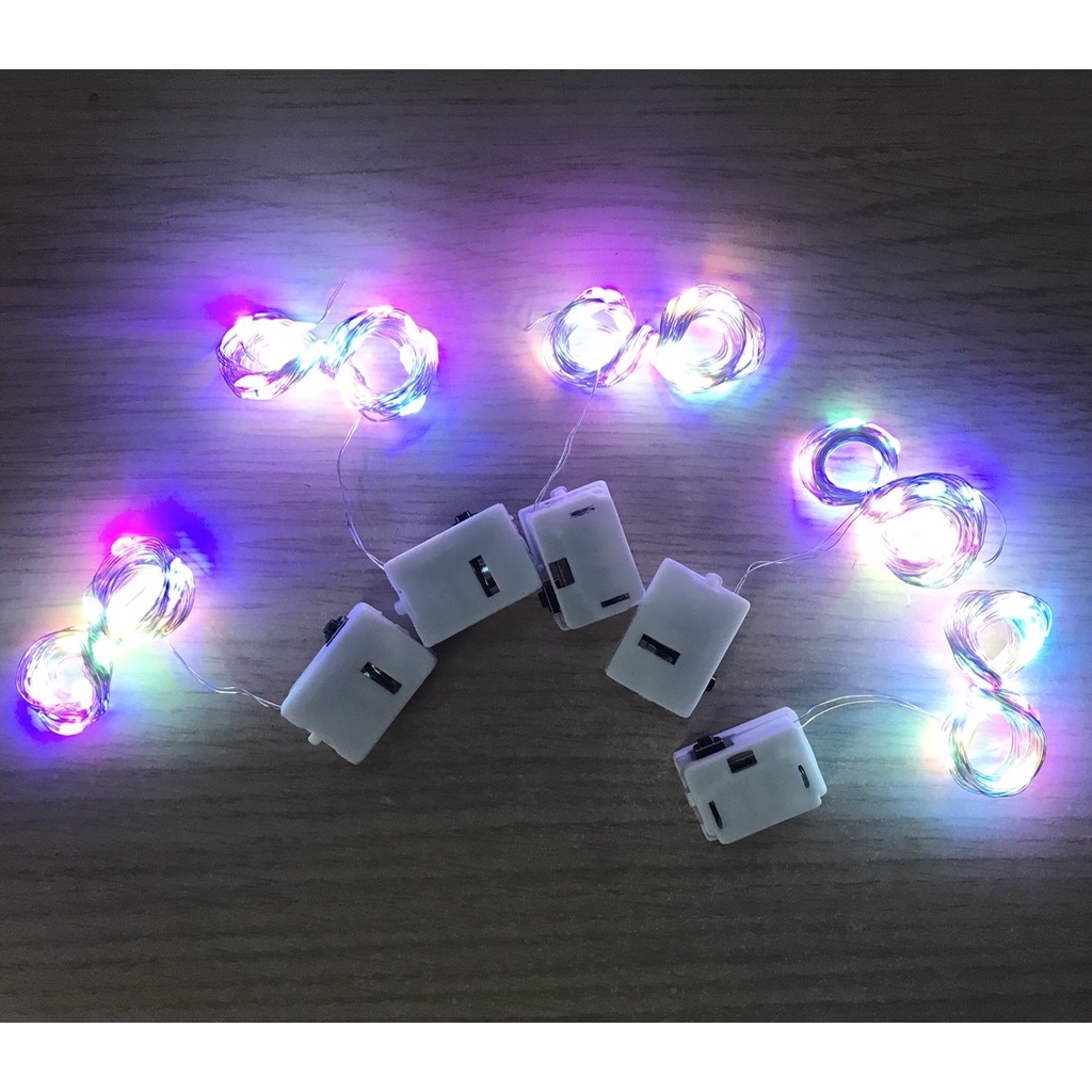 Dây đèn led trang trí fairylight đom đóm dài 1m-2m-3,5m có sẵn pin giá rẻ