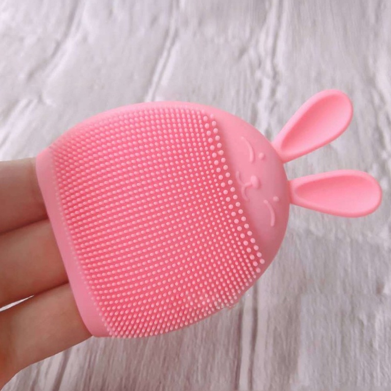 Dụng Cụ Silicon Rửa Mặt, Massage - Tẩy Tế Bào Chết Hình Tai Thỏ Tiện Lợi