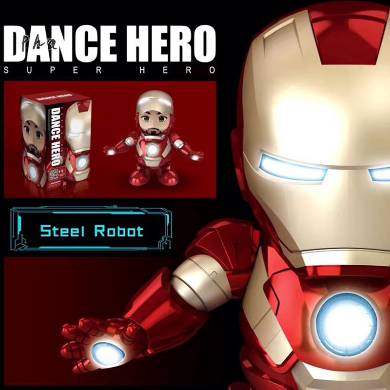 AVENGER Mô Hình Nhân Vật Iron Man Nhảy Múa Có Đèn Led Và Nhạc