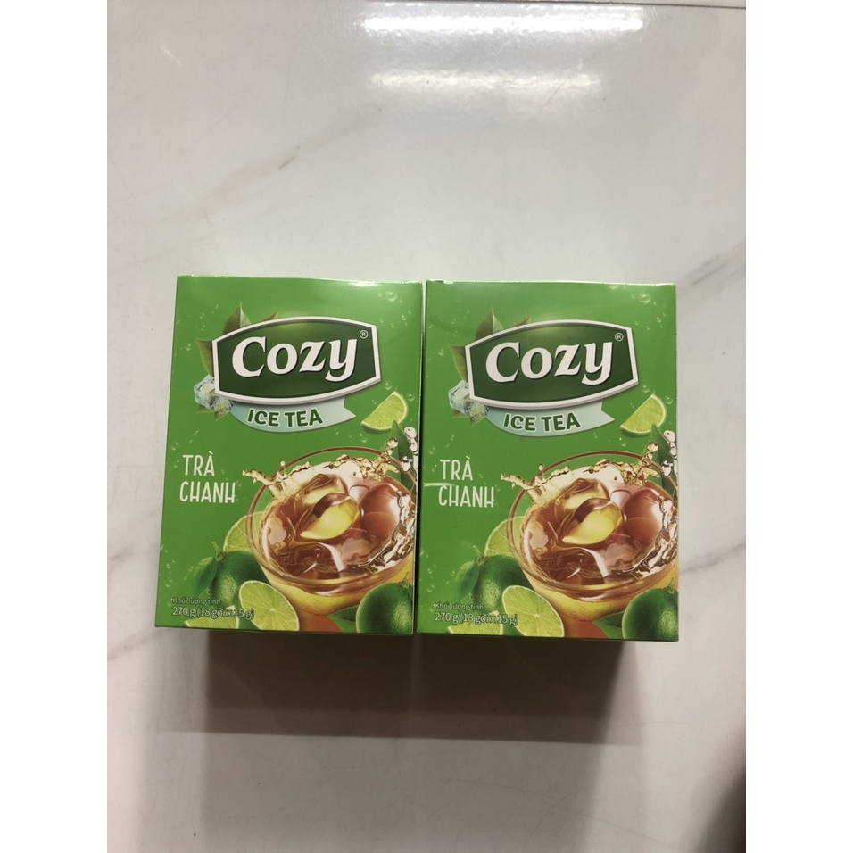 Trà Cozy Ice Tea Hương Chanh Hòa Tan Hộp 270g (18gói x 15g)