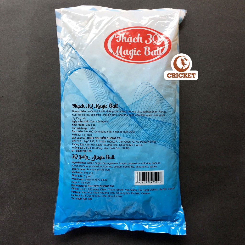 Trân Châu 3Q Trắng Magic Ball  Jelly trân châu ngọc trai, ăn giòn nấu sẵn ăn liền-Nguyên Liệu Trà Sữa CRICKET