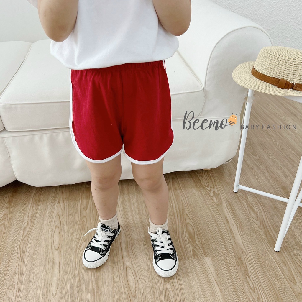 Quần đùi cho bé Beemo vạt bầu viền bọc vải cotton thấm hút mồ hôi 8 màu từ 1 đến 7 tuổi - 22090Q