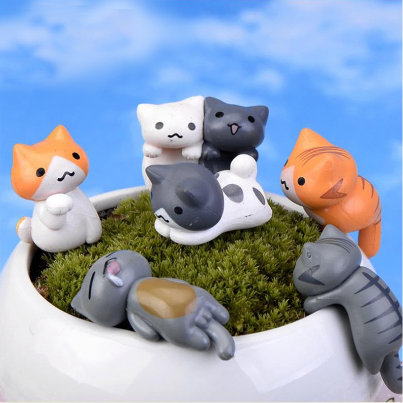 Mô hình mèo lười siêu cute làm tiểu cảnh terrarium/ mô hình trang trí