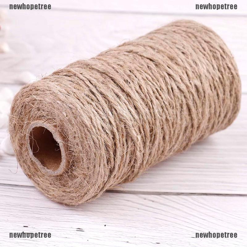 Cuộn dây thừng khô tự nhiên dài 100m dùng cho trang trí đồ và thủ công DIY