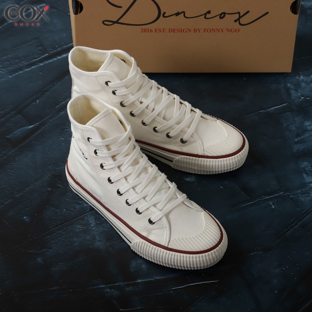 Giày Sneaker Vải Unisex DINCOX D21 Phong Cách Ấn Tượng Hi White
